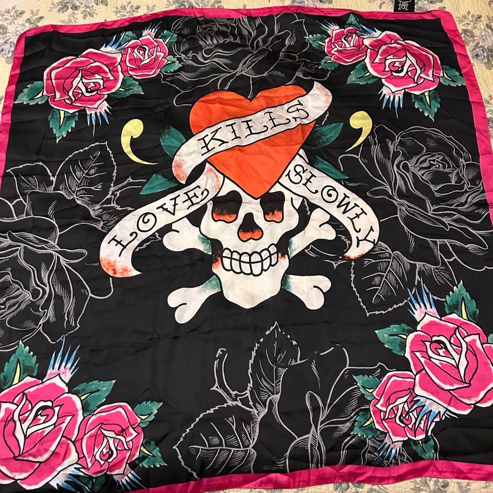 Ed Hardy Pink and Black Scarf